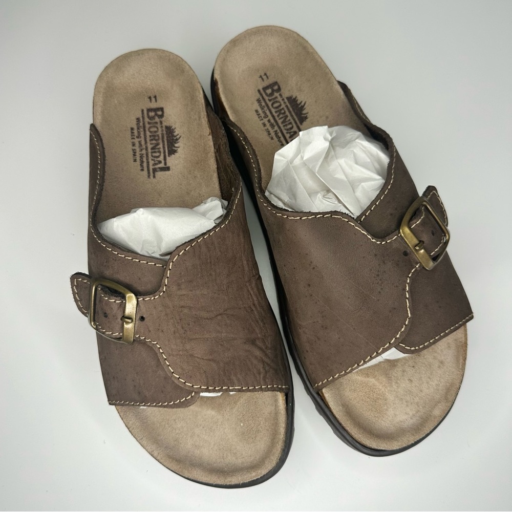 Bjorndal-Slip on Sandal-Brown-Women Size 11